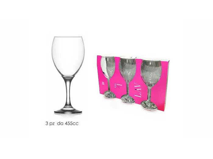 Lav Empire Wine Glasses Clear 455cc 3Pk EMP583