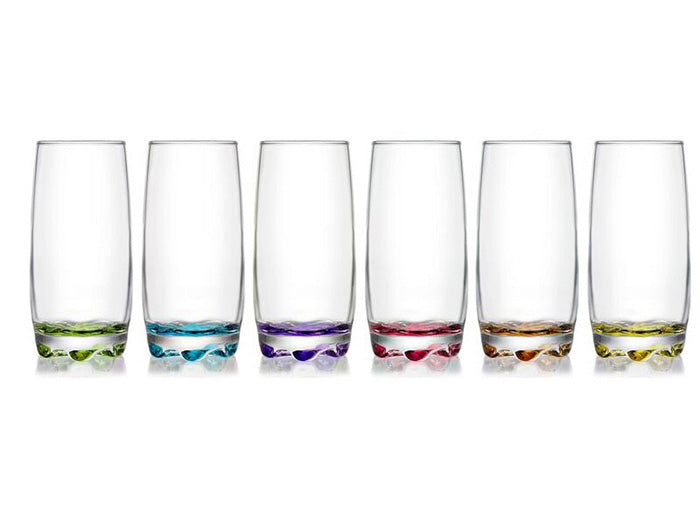 Lav Coral Adora Glass Bekinox Design Assorted Colour 390cc 6Pk ADR25