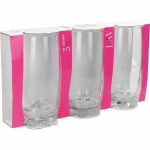 Lav Adora Glass Tumbler Clear 390cc 3Pk ADR25