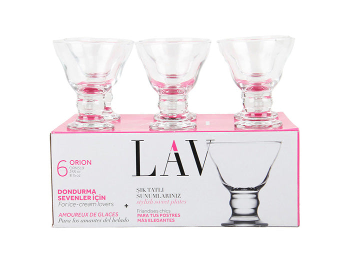 LAV Ice Cream Cups Set Clear Small 250cc 6Pk TR-43-K-002665