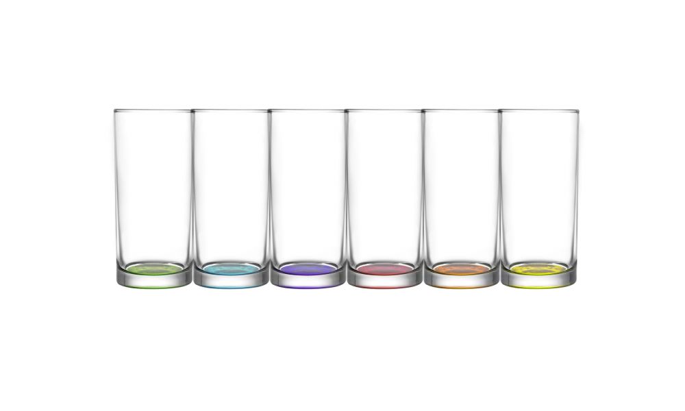 LAV Coloured Tumbler In Sleeve Set Clear 6Pk TR-43-K-0026665