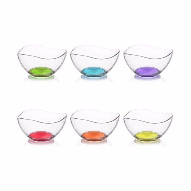 LAV Bottom Coloured Bowls Set Clear 6Pk 310cc TR-43-K-0026665