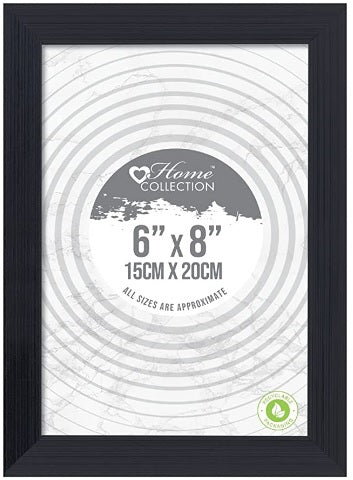 Design Group Home Collection Black Ribbed Free Standing or Wall Mount Picture Photo Frame 6 Inch x 8 Inch 15cm x 20cm Approx MILC 