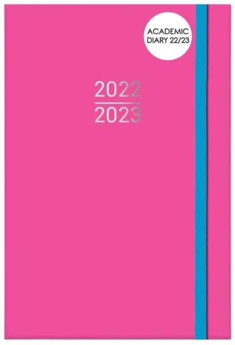 IG Design Group Hardback Academic Diary 2022 - 2023 Pink A5 Size FSCPLAF23
