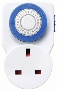 Daewoo Durable Plastic 24 Hour Mini Mechanical Timer White TMR1007