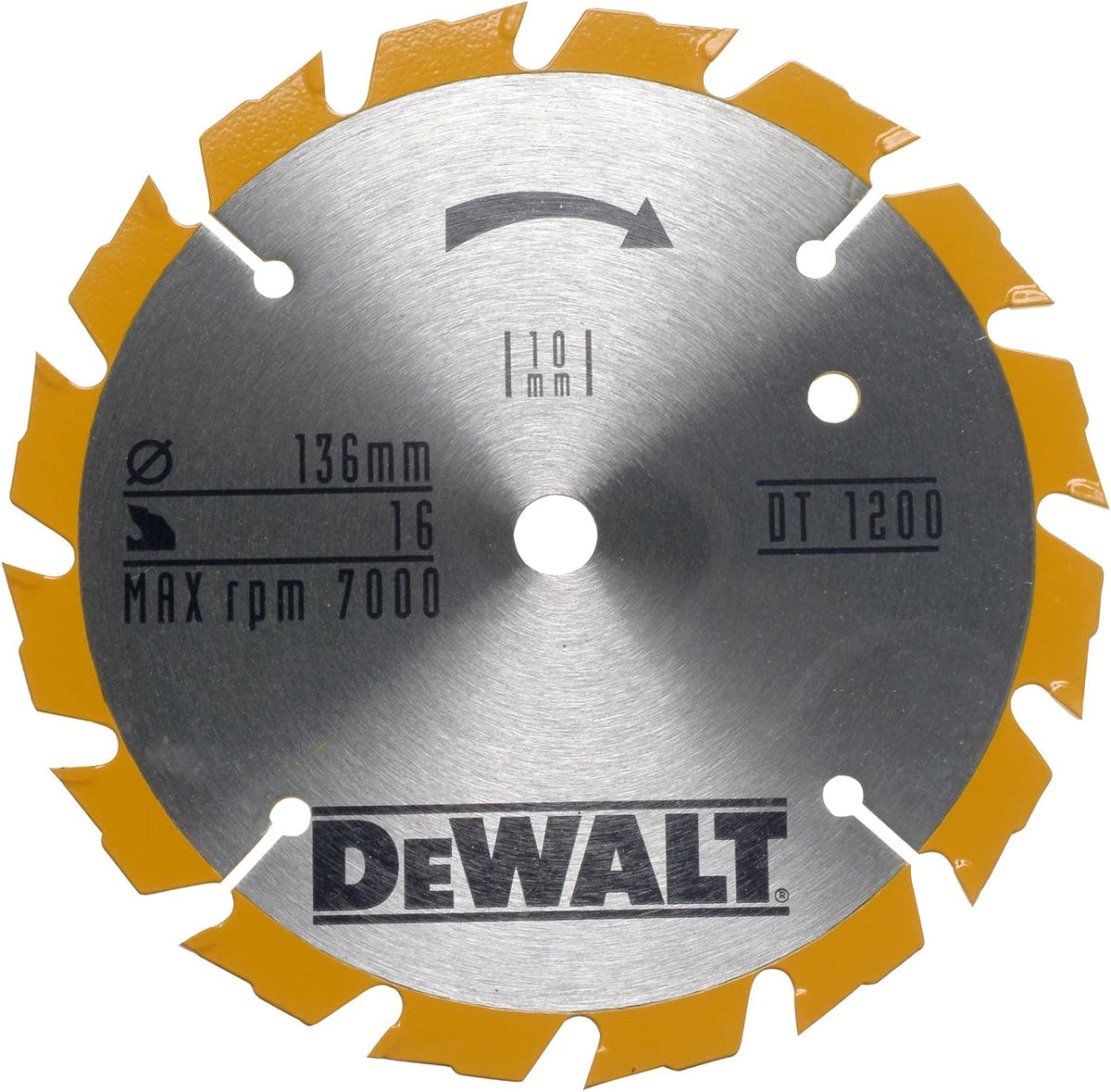 Dewalt Cordless Circular Saw Blade Steel And Yellow 10mm x 136mm DT1200-QZ