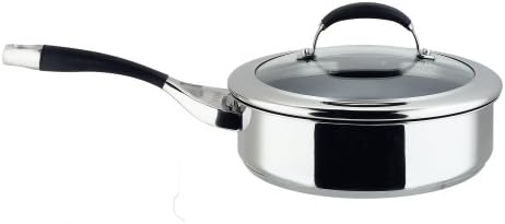 Meyer Prestige Circulon Steel Elite Covered Saute Pan Silver and Black 24cm 76505