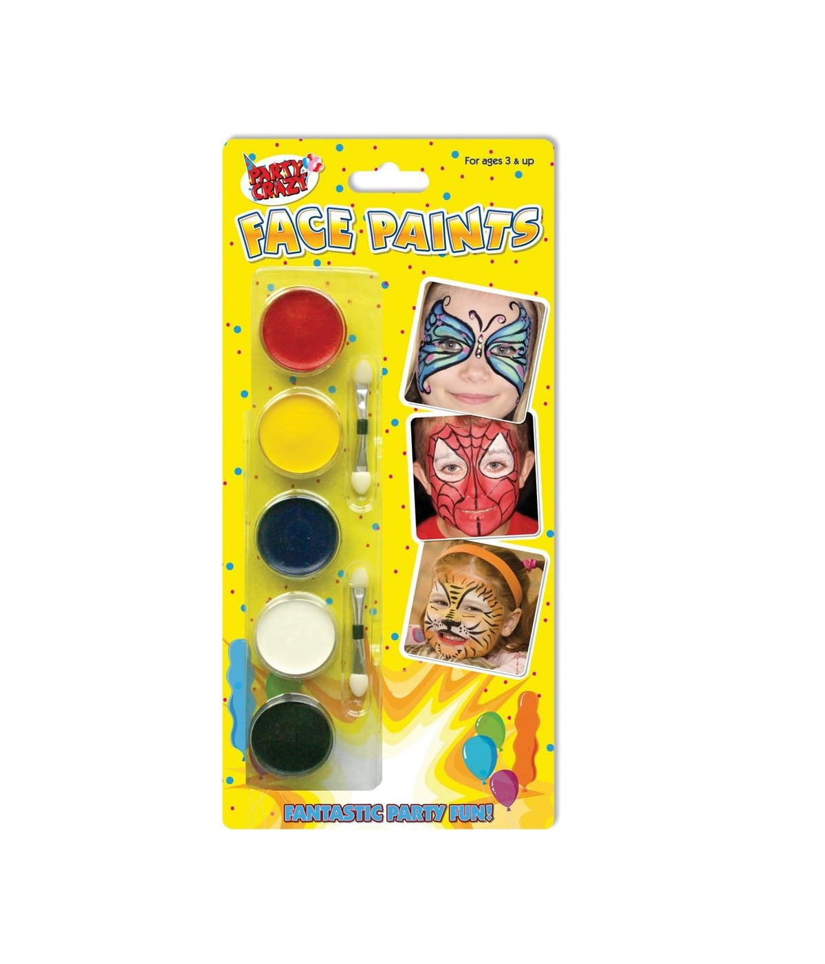 Tallon Just Stationery Party Crazy Face Paints Multicolour Pack of 5 2005560 
