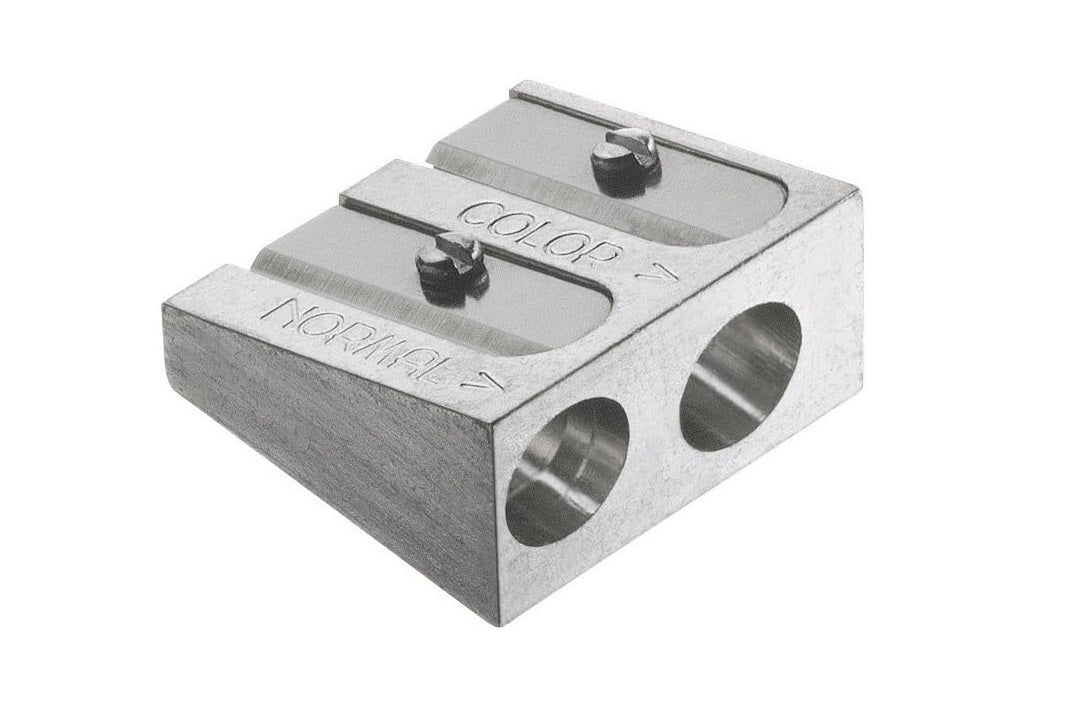 Tallon Just Stationery Dual Hole Metal Blade Pencil Sharpener Silver 1062