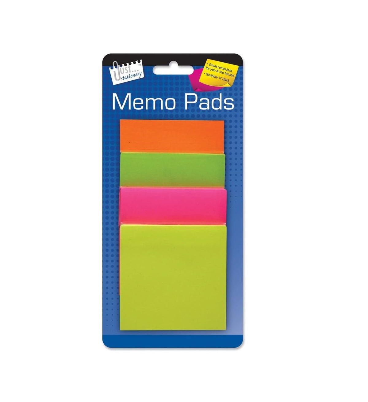 Tallon Just Stationery Sticky Memo Pads Assorted Colours 75mm x 75mm Pack of 4 5927