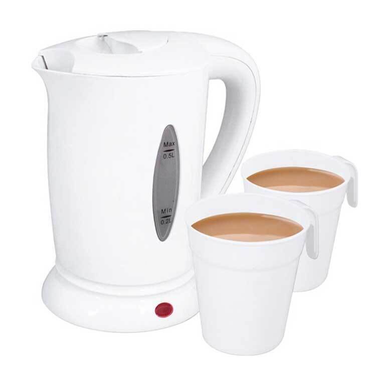 Daewoo Dual Voltage Travel Kettle with Power Indicator Light White 0.5Ltr SDA1935