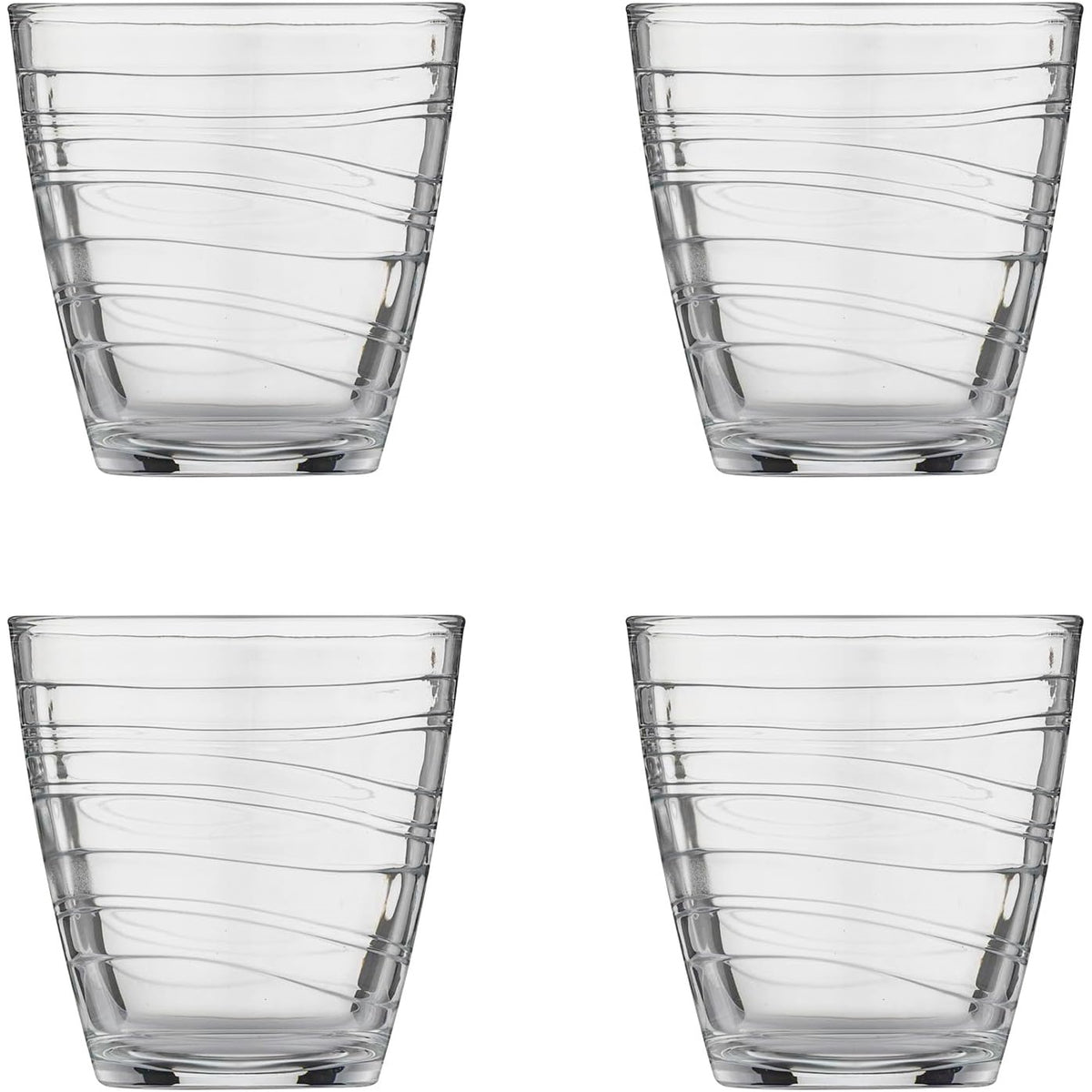 Ravenhead Essentials Swirl Mixer Glass Pack of 4 30cl 0040.014 | Strong and Durable | Dishwasher Safe | 300ml Capacity