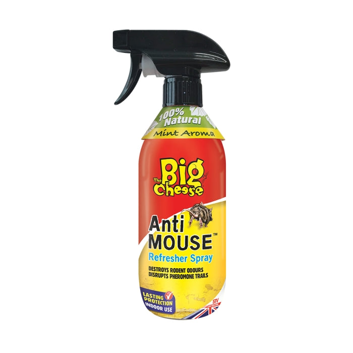 The Big Cheese Anti Mouse Refresher Spray 500ml STV405 | Indoor Use | Long Lasting Protection | Mint Aroma | Destroys Rodent Odours | Disrupts Pheromone Trails