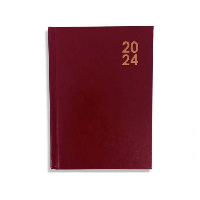 Design Group Premium Week-to-View Layout 2024 Hardback Diary Red FSC-BASB24