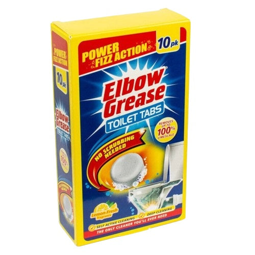 151 Elbow Grease Toilet Tablets Pack of 10 30g EG74 | Lemon Fresh Scent | Removes Limescale | Deep Cleaning