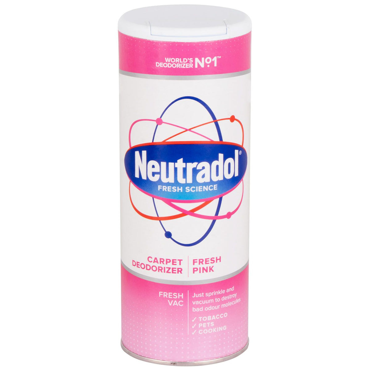 Neutradol Fresh Science Carpet Deodoriser Fresh Pink 350g CT1-RES | Just Sprinkle and Vaccum to Destroy Bad Odour Molecules | Clean Fresh Air at Home and Work