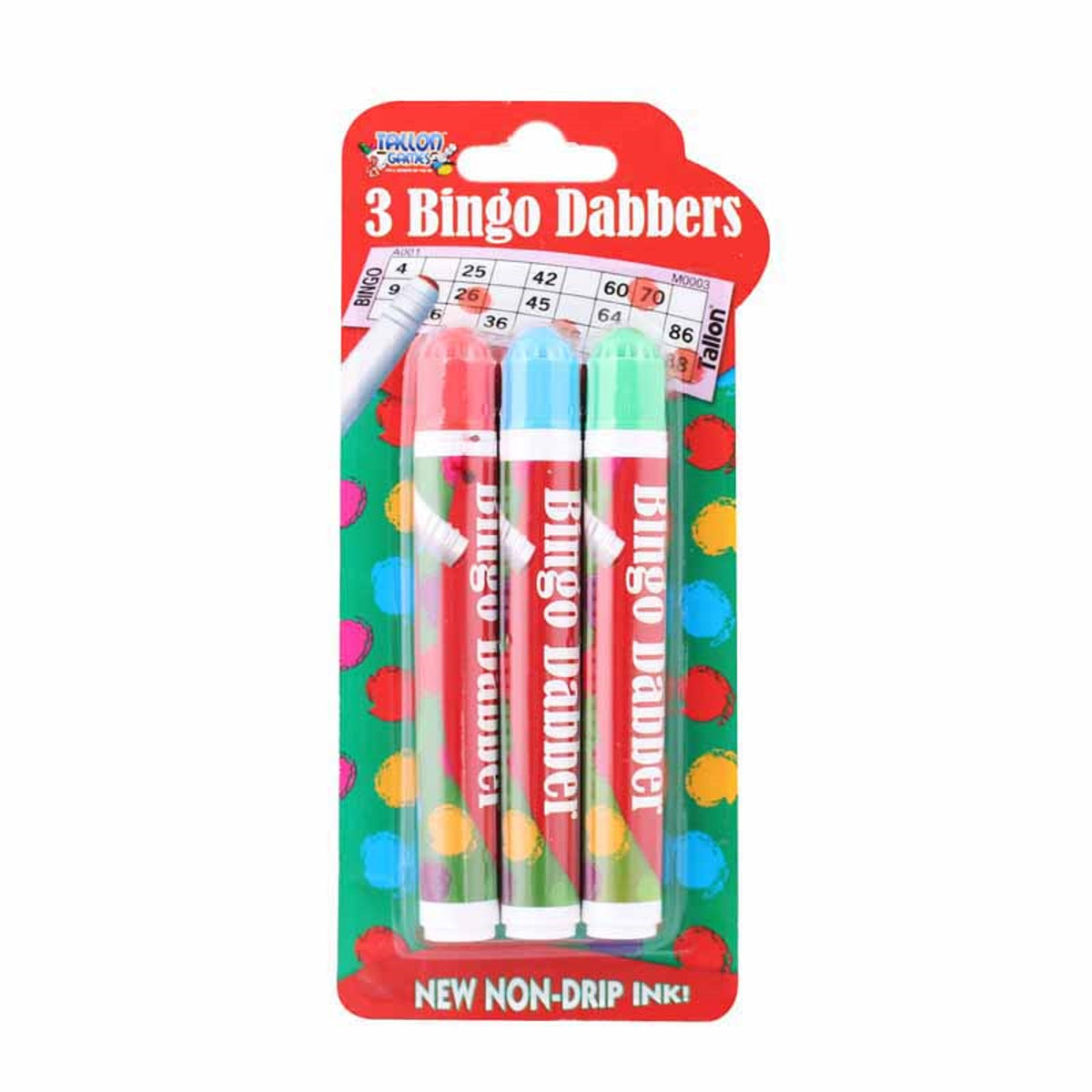 Tallon Non-Drip Bingo Dabbers Multicolor Pack of 3 1162 | New Non Drip Ink | Fun and Activity On-The-Go