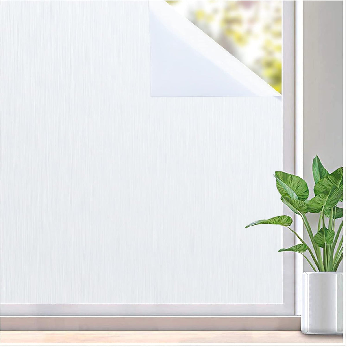 Adorn Window Paper White 45cm x 1.5cm AW004C |  Incredible Instant Window Etch Finish Time After Time | No Needs OF Nets - Provides Privacy | Easy To Install | Great For Windows - Shower Screens - Conservatories - Bathrooms - Mirrors - Kitchen Display Cabinets - Patio Doors | Window Privacy | Frosted Window Film