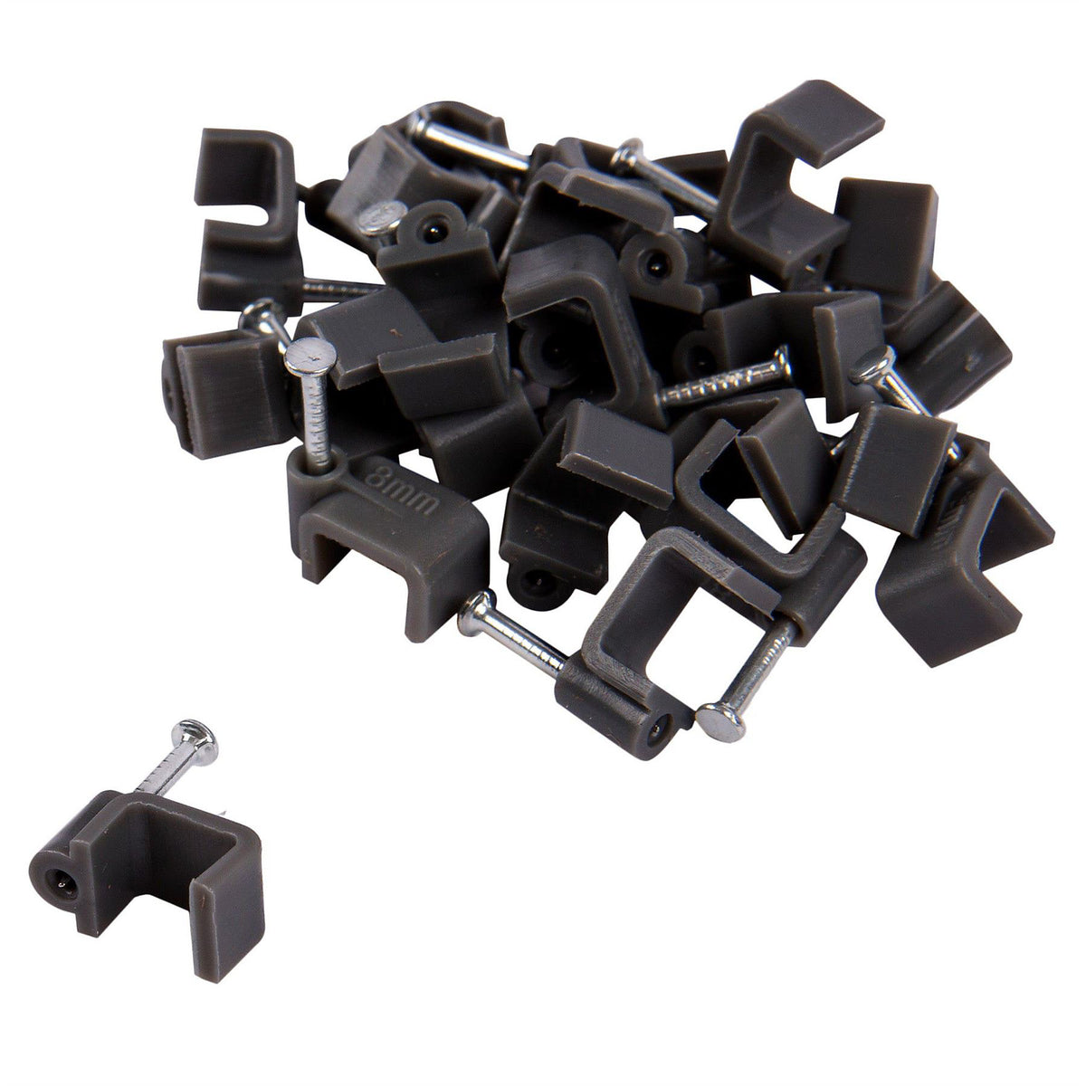 Blackspur Plastic Cable Clips Black Pack of 80 CT117 | Approx Size-45-Piece x 6mm | 25-Piece x 8mm | 10-Piece x 10mm