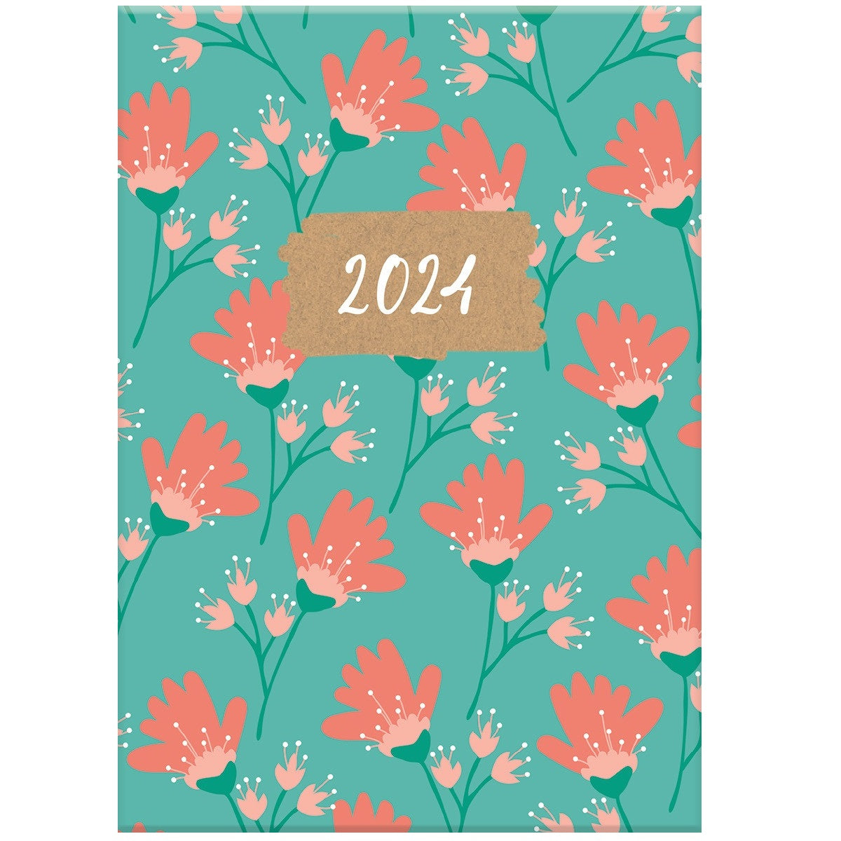 Design Group A5 Week To View Kraft Forever Flower Diary Multicolour KRPK24