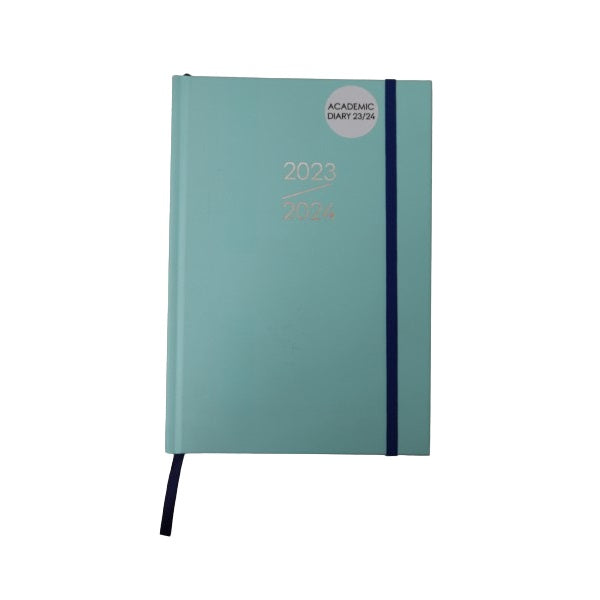 Design Group 2023-2024 A5 Hardback Academic Diary Blue PLAF24