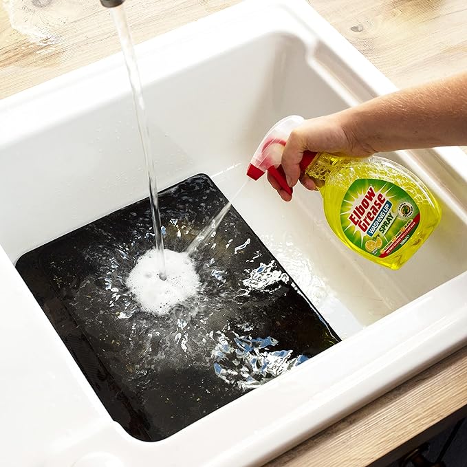 151 Elbow Grease Lemon Washing Up Spray Yellow 500ml EG101 | Lemon Fresh Scent | Power Degreaser | Cuts Through Grease and Grime Instant | Remove Stubborn Food Deposits | Non Abrasive | Spray | Wipe | Rinse