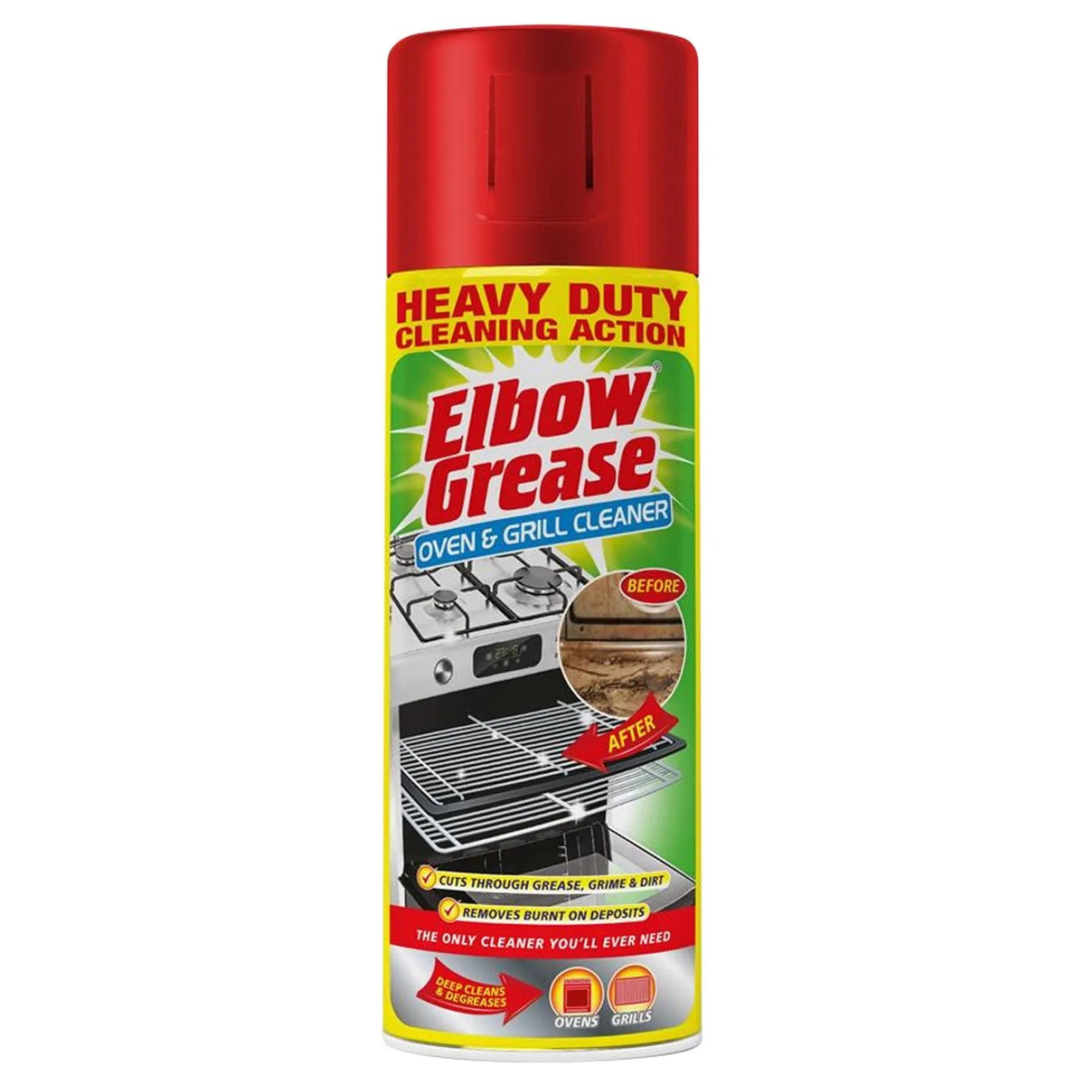 151 Elbow Grease Oven and Grill Cleaner Yellow 400ml EG78 | Heavy Duty | Removes Burnt on Deposits | Deap Cleans | Degreaser | Cut Through Grease | Grime and Dirt