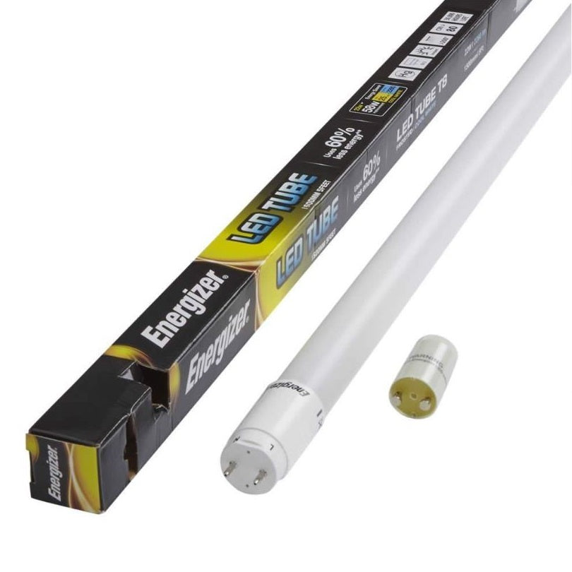 Energizer 9W Day Light LED Tube White 2Ft S9913 | 900 Lumens | 6500K Day Light | 30000 Hours | 240V-50Hz | Mercury Free | 15000 x On-Off | Non Dimmable
