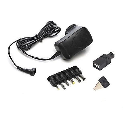Daewoo Electricals DC Power Adapter with USB Black ELA1135 | USB Port 5V 1000mA | Switch Mode Power Supply 3 - 4.5 - 5 - 6 - 7.5 - 9 - 12V DC | Upto 1000mA Regulated