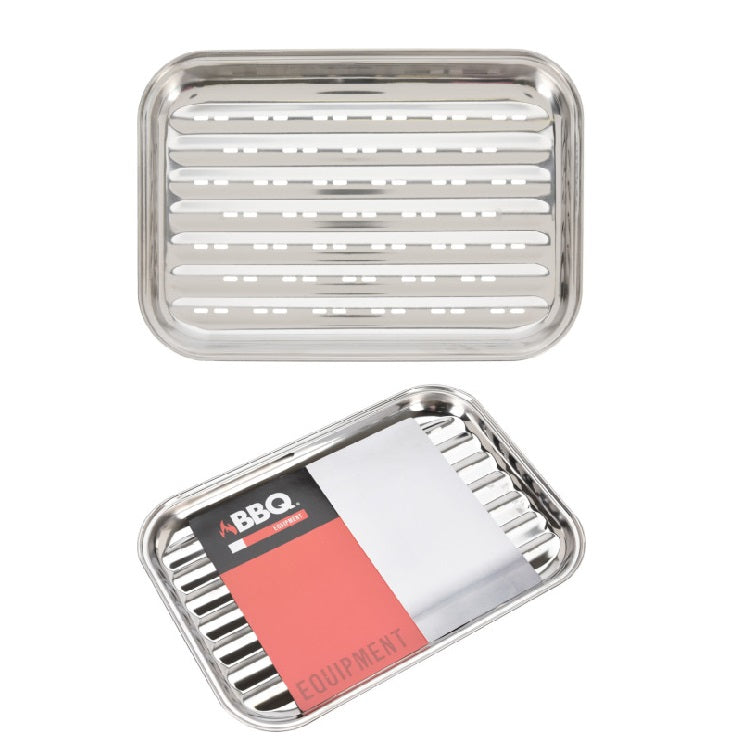BBQ Equipment Grill Plate Stainless Steel 34cm x 24cm x 2cm 099103