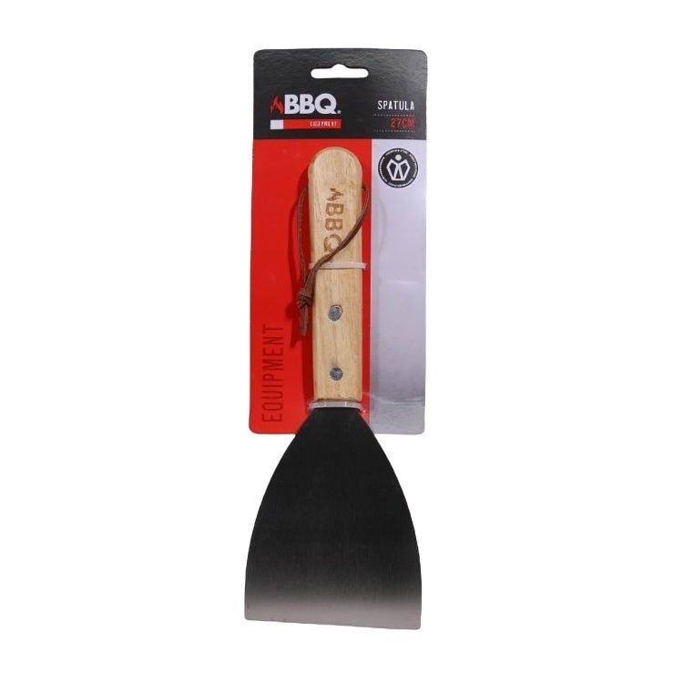 BBQ Equipment Stainless Steel Spatula with Wooden Handle 27cm 099572