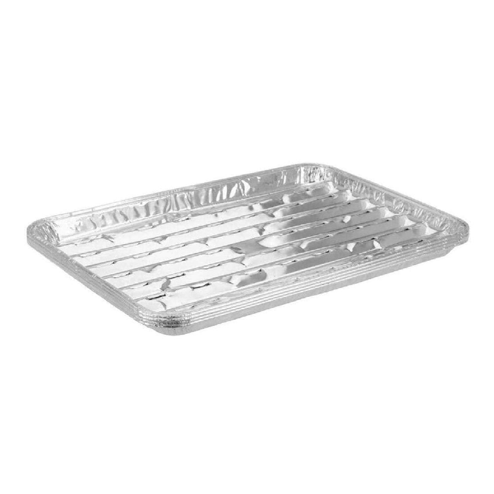 BBQ Equipment Grill Plates Aluminium 34cm x 23cm x 2.5cm Pack of 4 121134 | Suitable for Meat - Fish and Other Barbecue Dishes