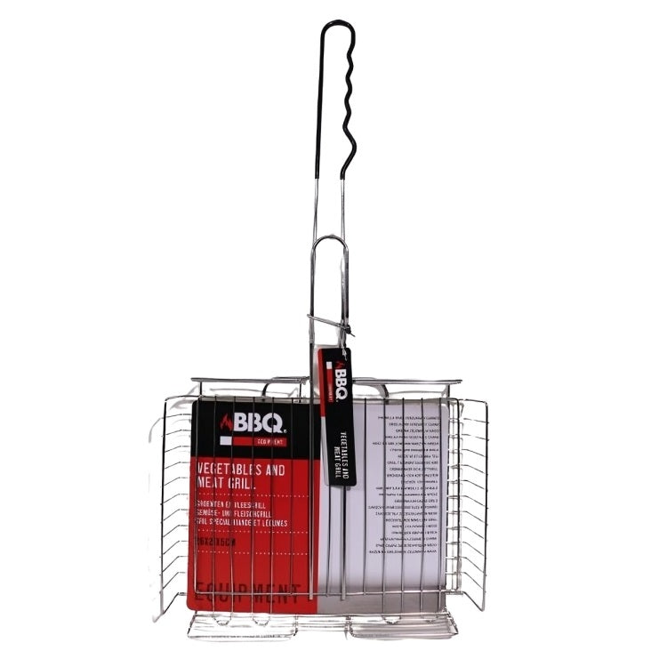 BBQ Equipment Stainless Steel Vegetables and Meat Grill Silver 26cm x 21cm x 5cm 099568