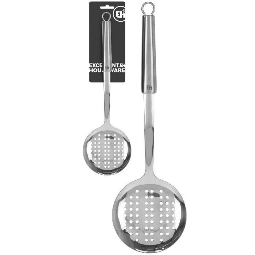 Excellent Houseware Stainless Steel Skimmer Silver 36cm 047704 | Dishwasher Safe | Easy to Clean | High Quality Mirror Polish | Heat Resistant and Rustproof