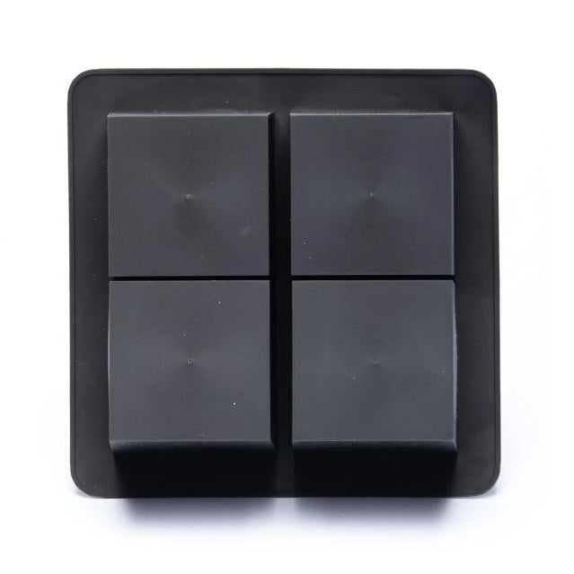 Excellent Houseware Barware 4 Ice Cube Mould Grey 16cm x 16cm x 6cm 119635 | Durable | Easy to Clean | Dishwasher Safe | High-Quality Silicone