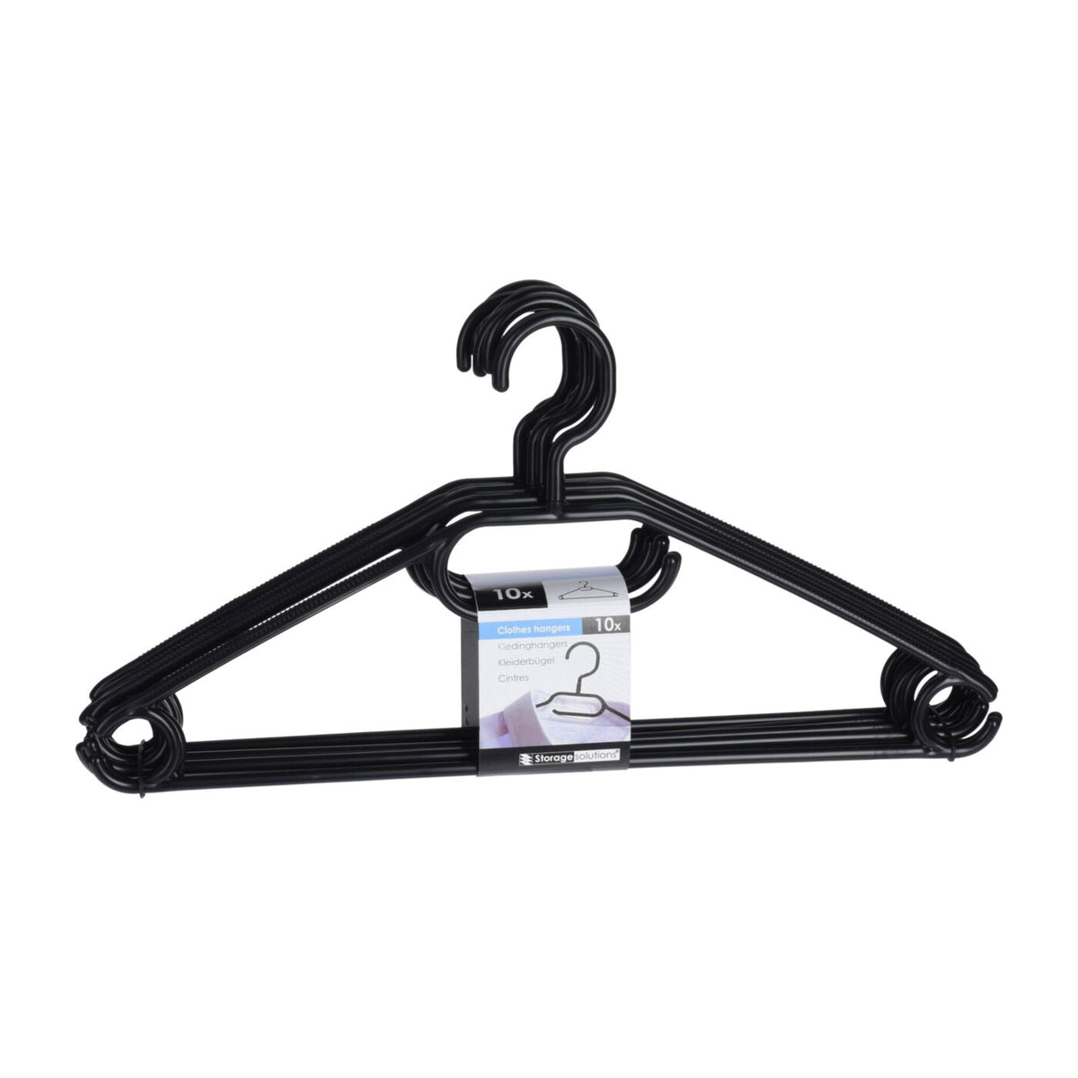 Storage Solutions Clothes Hanger Black Pack of 10 127891