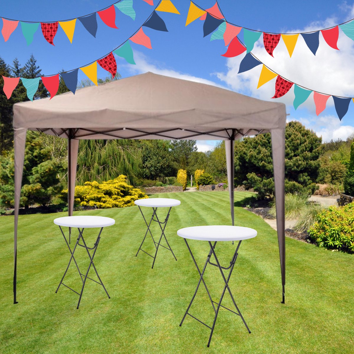 Bar Standing Table White 80cm x 110cm CM3100100 | Cocktail Table