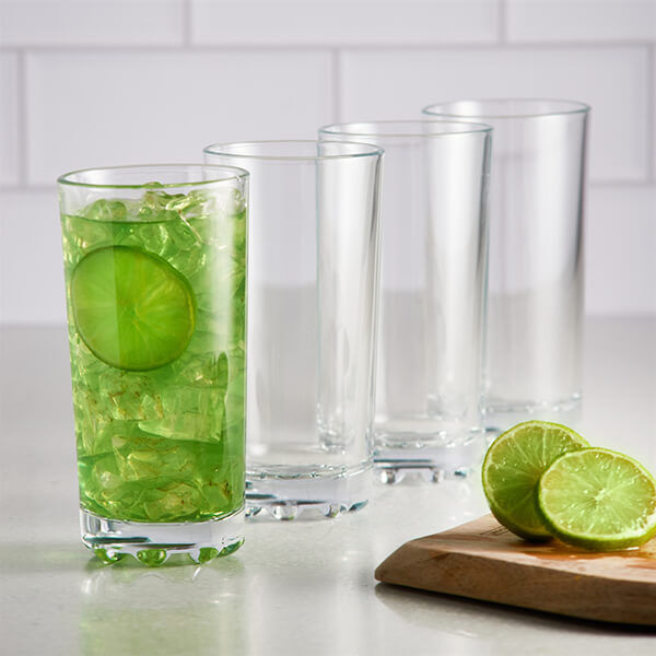 Ravenhead Essentials Hobnobs Hiball Glasses Clear 30cl Set of 6 0040.455 | Strong and Durable | Dishwasher Safe | Dishwasher Stackable