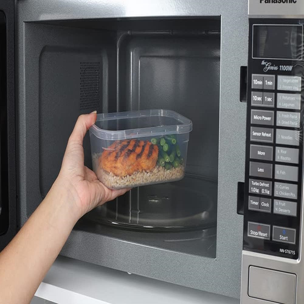 Sistema Square Klip It Plus Food Storage Containers Clear 1.15Ltr - 39.2oz Pack of 3 881630 | Leak Proof Phthalate Free | BPA Free