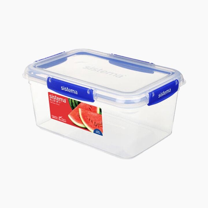 Sistema Rectangular Klip It Plus Food Storage Containers Clear 3.35Ltr - 114oz 881830| Leak Proof Phthalate Free | BPA Free