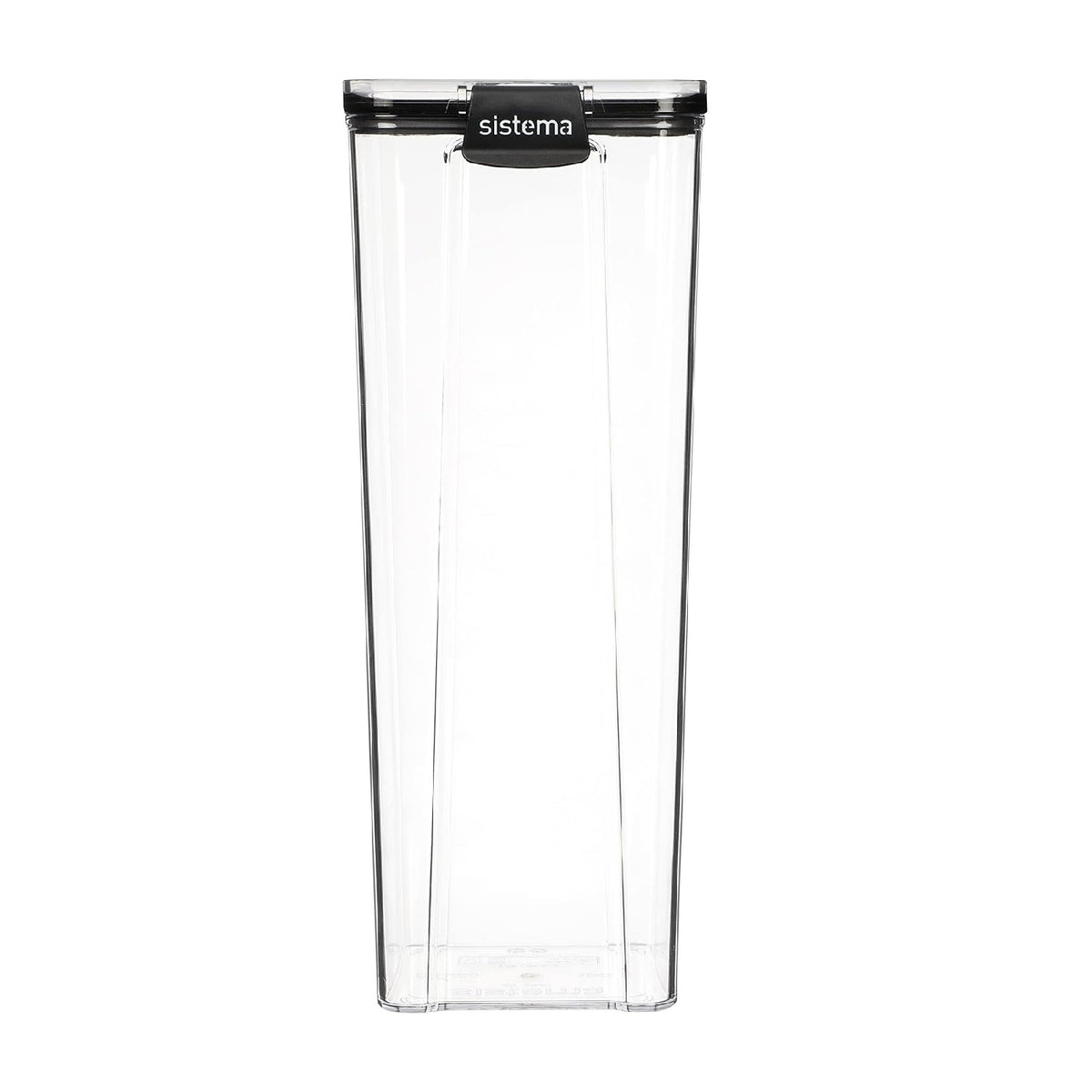 Sistema Tritan Ultra Square Food Storage Container Clear Black 1.9Ltr-64.2oz 5002078| High Quality | Ultra Clear | Glass-Like Clarity | Airtight Seal | Impact Resistant | Dishwasher Safe | Phthalate and BPA Free