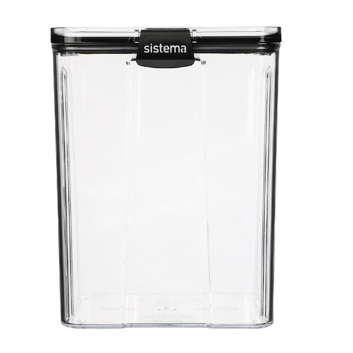 Sistema Tritan Ultra Square Food Storage Container Clear Black 2.75Ltr-92.9oz SI51412 | High Quality | Ultra Clear | Glass-Like Clarity | Airtight Seal | Impact Resistant | Dishwasher Safe | Phthalate and BPA Free