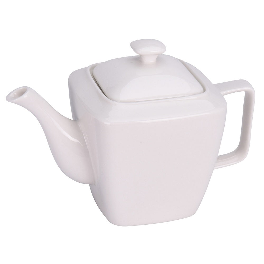 London Durable Porcelain Teapot White 1Ltr 053080 | Microwave Safe | Dishwasher Safe
