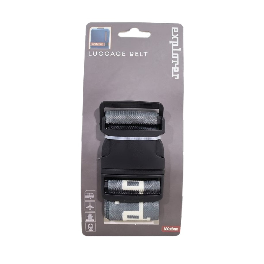 PR World Explorer Luggage Belt Grey 180cm x 5cm 078967 | Durable Plastic Buckle