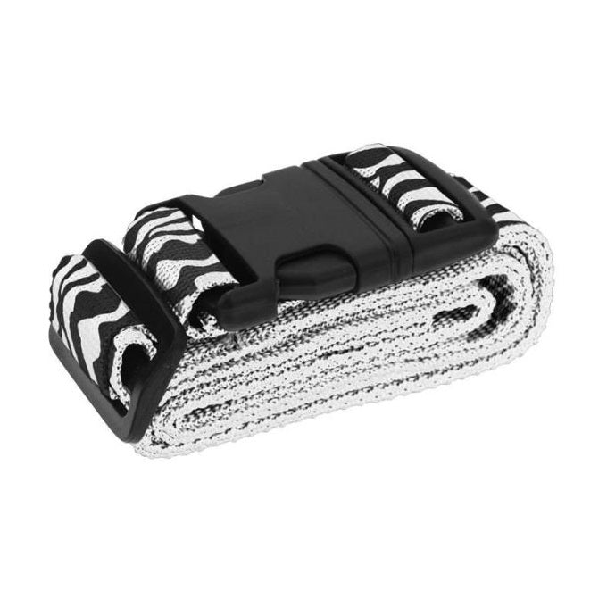 PR World Explorer Luggage Belt Black and White 180cm x 5cm 078970 | Durable Plastic Buckle