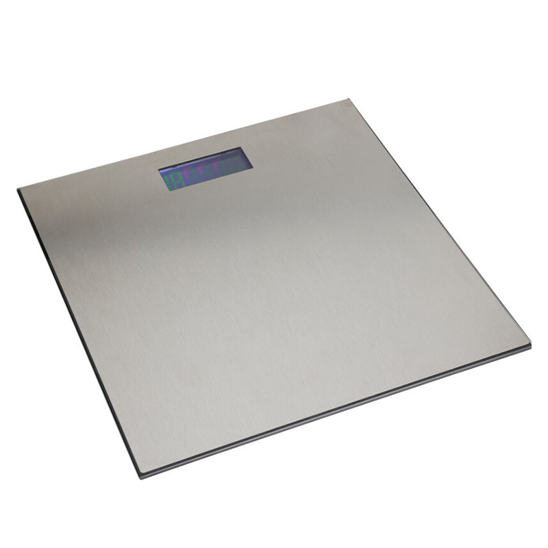 Bathroom Solutions Square Tempered Glass Personal Scale Grey 30cm x 30cm 069024 | Kg and Lbs | LCD Display with Backlight