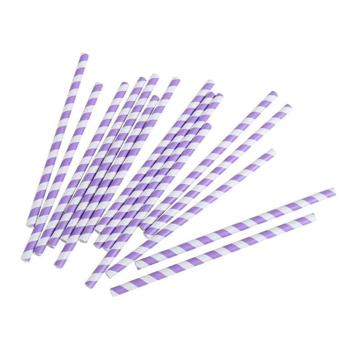 Paper Drinking Straws White and Purple Pack of 100 078190 | Maximum 40 Degree Celsius