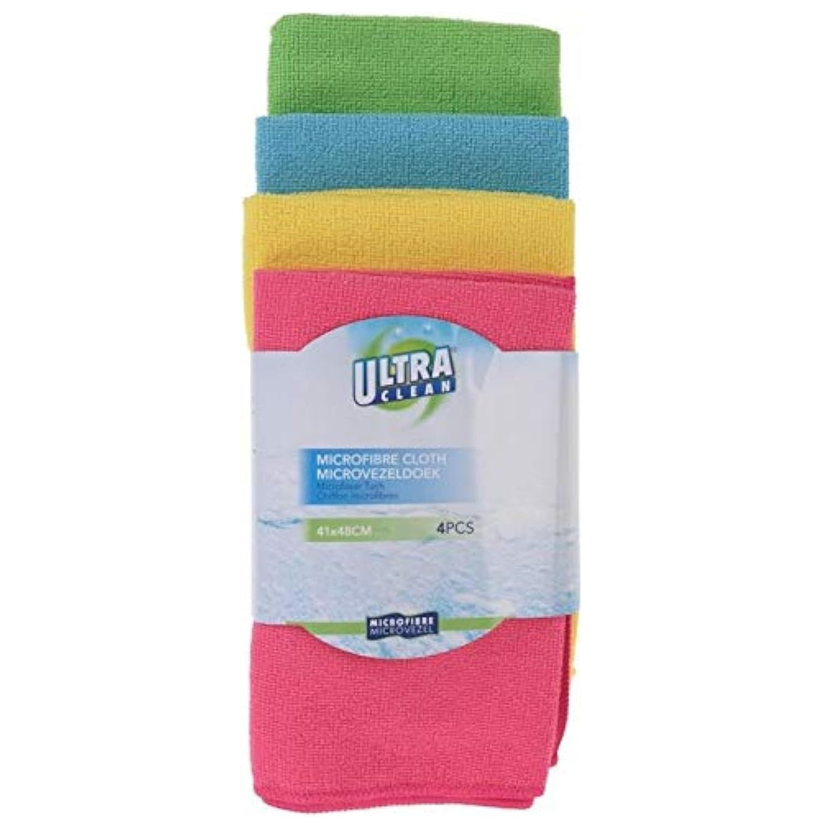 Ultra Clean Microfibre Cloths Assorted 40cm x 48cm Set of 4 041326