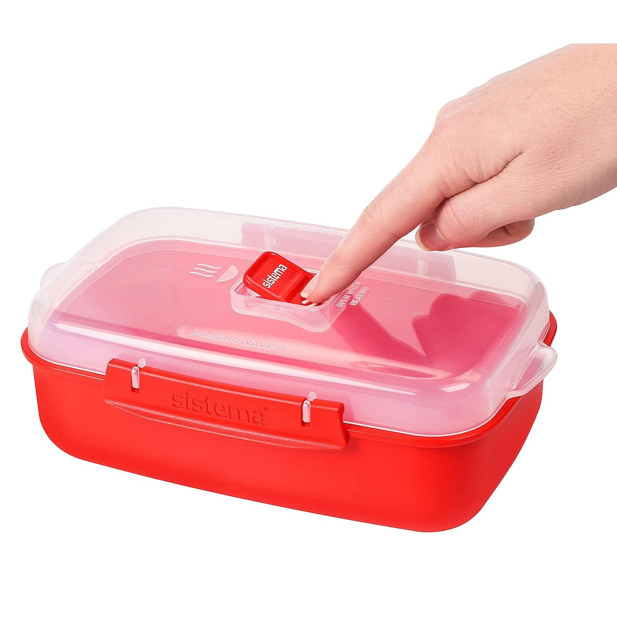 Sistema Rectangular Microwave Container Red 1.25Ltr - 42.2oz L23.3cm x W7.9cm x H14.8cm 1114ZS | Phthalate and BPA free