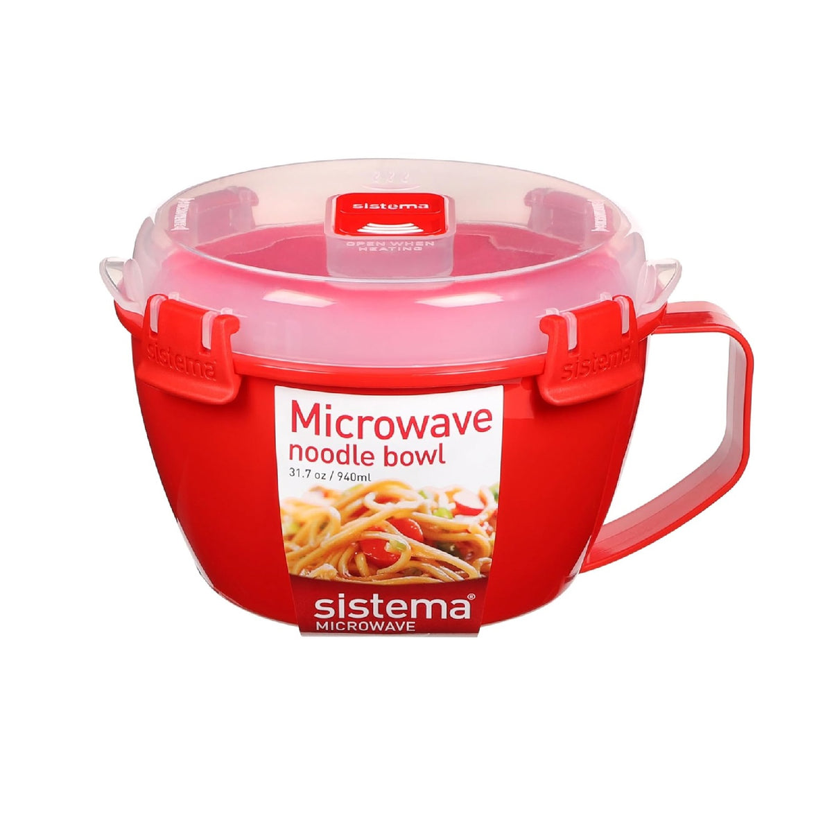 Sistema Microwave Noodle Bowl Red 940ml - 31.7 L15.6cm x W17.2cm x H9.7cm 1109ZS| Phthalate and BPA free